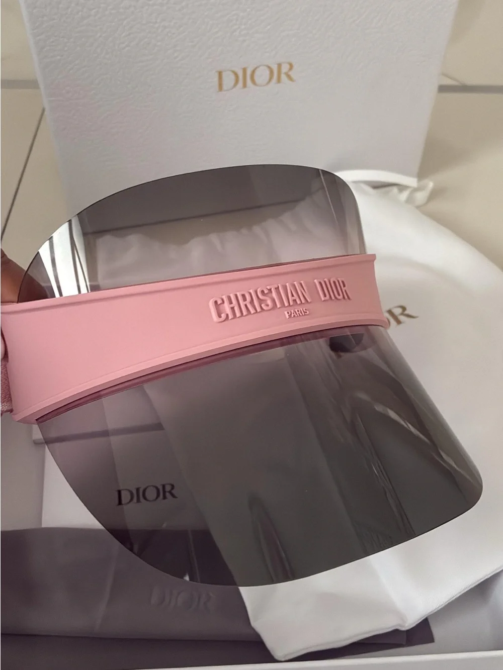 Dior Pink Shield Visor with Smoke Lens